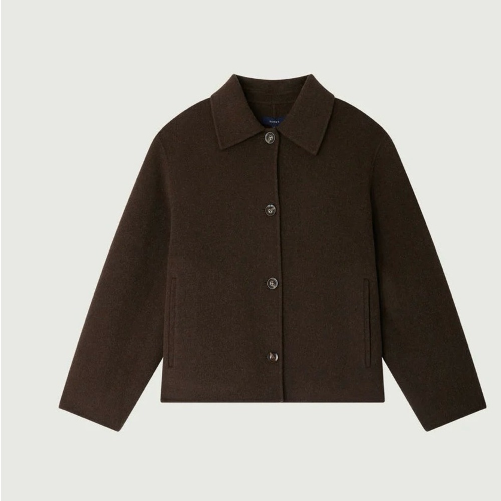 Soeur Dark Brown Women's Pea Coat - Picture 2 of 5